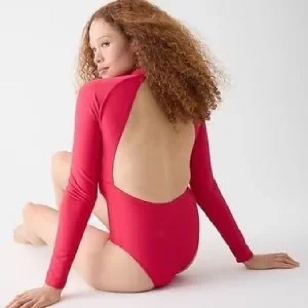 NWT J. Crew Ribbed Hibiscus One Piece Swimsuit 🌺 size 24 - Picture 9 of 15